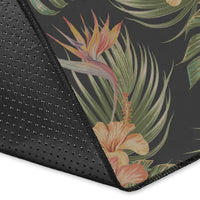 Tropical Hibiscus Monstera Leaf Rug - Polynesian Pride