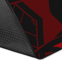 Tahiti Area Rug - Polynesian Hook And Hibiscus (Red) - Polynesian Pride