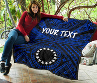 Cook Island Personalised Premium Quilt - Seal With Polynesian Tattoo Style ( Blue) - Polynesian Pride