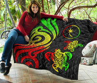 Chuuk Micronesian Premium Quilt - Reggae Tentacle Turtle - Polynesian Pride