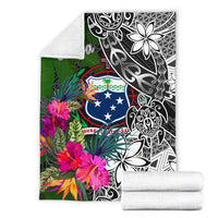 Samoa Premium Blanket - Turtle Plumeria Banana Leaf - Polynesian Pride