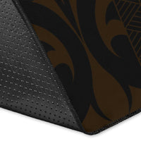 Sun In Leo Zodiac Area Rug Polynesian Tattoo Simple - Orange Black - Polynesian Pride