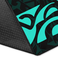 Tiki Polynesian Area Rug Turtle Hibiscus - Polynesian Pride