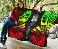 New Caledonia Premium Quilt - New Caledonia Coat Of Arms Polynesian Reggae Tattoo - Polynesian Pride