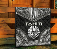 Tahiti Premium Quilt - Tahiti Flag Polynesian Chief Black Version - Polynesian Pride