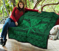 Hawaii Polynesian Kanaka Maoli Premium Quilt Green - Polynesian Pride
