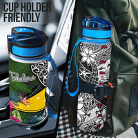Tokelau Hydro Tracking Bottle - Turtle Plumeria Banana Leaf - Polynesian Pride