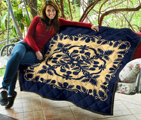 Hawaii Premium Quilt Royal Pattern - Indigo - Polynesian Pride