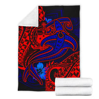 Samoa Premium Blanket - Blue Shark Polynesian Tattoo - Polynesian Pride