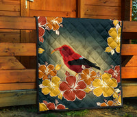 Honeycreeper Hibiscus Premium Quilt - Polynesian Pride