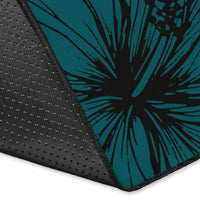 Nauru Polynesian Area Rug - Summer Plumeria (Turquoise) - Polynesian Pride