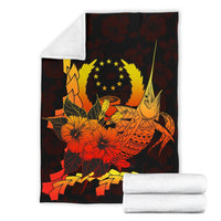 Pohnpei Micronesia Premium Blanket - Swordfish With Hibiscus - Polynesian Pride