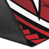 Nauru Area Rug - Tribal Flower Special Pattern Red Color - Polynesian Pride