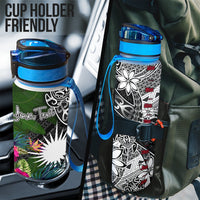 Marshall Islands Custom Personalised Hydro Tracking Bottle - Turtle Plumeria Banana Leaf - Polynesian Pride