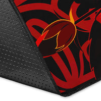 Hawaii Hibiscus Polynesian Red Big Turtle Area Rug AH - Polynesian Pride