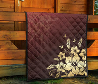 Golden Hibiscus Premium Quilt - Polynesian Pride