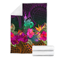 New Caledonia Polynesian Premium Blanket - Summer Hibiscus - Polynesian Pride