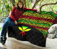 Hawaii Polynesian Premium Quilt - Reggae Kanaka Maoli Curve Version - Polynesian Pride