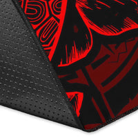 Nauru Area Rugs Turtle Hibiscus Red - Polynesian Pride