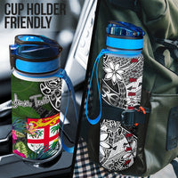 Fiji Custom Personalised Hydro Tracking Bottle - Turtle Plumeria Banana Leaf - Polynesian Pride