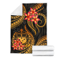 Samoa Polynesian Premium Blanket - Gold Plumeria - Polynesian Pride
