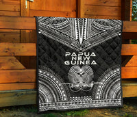 Papua New Guinea Premium Quilt - Papua New Guinea Coat Of ArmsPolynesian Chief Black Version - Polynesian Pride