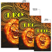 Sun In Leo Zodiac Area Rug Polynesian Tattoo Unique Vibes - Polynesian Pride