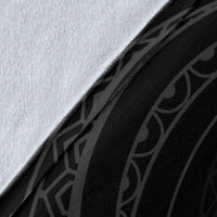 Hawaii Turtle Hibicus Premium Blanket - Frida Style - Grey - Polynesian Pride