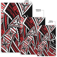 Chuuk Area Rug - Tribal Flower Special Pattern Red Color - Polynesian Pride