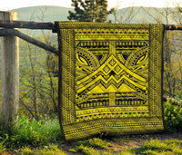 Hawaii Polynesian Mauna Kea Premium Quilt Yellow - Polynesian Pride