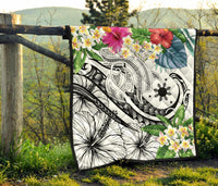 The Philippines Premium Quilt - Summer Plumeria (White) - Polynesian Pride