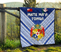 Mate Ma'a Tonga Rugby Premium Quilt Polynesian Creative Style - Blue - Polynesian Pride