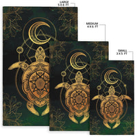 Turtle Hibiscus Golden Galaxy Area Rug AH - Polynesian Pride