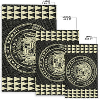Kakau Seal Of Hawaii Polynesian - Beige Rug - Polynesian Pride