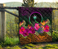 Chuuk Premium Quilt - Summer Hibiscus - Polynesian Pride