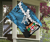 Fiji Polynesian Flag - Tribal Wave Tattoo Flag Style - Polynesian Pride