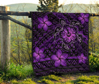 Hawaii Mix Polynesian Turtle Plumeria Premium Quilt - AH - Nick Style - Purple - Polynesian Pride