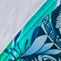 American Samoa Premium Blanket - Polynesian Turtle Under The Sea - Polynesian Pride