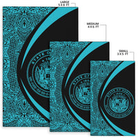 Hawaii Coat Of Arms Polynesian Area Rug Circle Style - Polynesian Pride