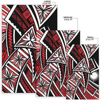 Marshall Island Area Rug - Tribal Flower Special Pattern Red Color - Polynesian Pride