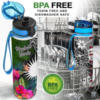 Marshall Islands Hydro Tracking Bottle - Turtle Plumeria Banana Leaf - Polynesian Pride