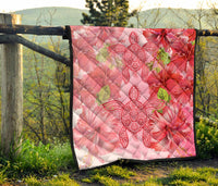 Hawaii Turtle Hibiscus Premium Quilt - Pink Style - Polynesian Pride