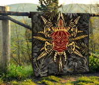 Hawaii Turtle Polynesian Tropical Gold Premium Quilt - Alone Style - AH - Polynesian Pride