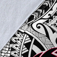 Samoa Premium Blanket - Samoa Coat Of Arm, Polynesian Tattoo White And Black - Polynesian Pride