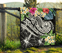 Tahiti Polynesian Premium Quilt - Summer Plumeria (Black) - Polynesian Pride