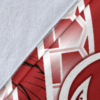 Nauru Polynesian Premium Blanket - Summer Plumeria (Red) - Polynesian Pride