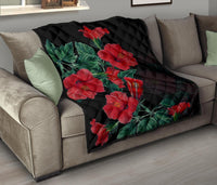 Hibiscus Red Flower Premium Quilt - Polynesian Pride