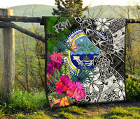 Federated States of Micronesia Premium Quilt - Turtle Plumeria Banana Leaf - Polynesian Pride