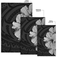 Royal Hibiscus Polynesian Tribal Area Rug Gray AH - Polynesian Pride