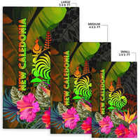 New Caledonia Polynesian Area Rug - Hibiscus and Banana Leaves - Polynesian Pride